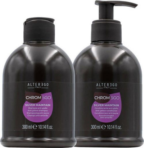 Alterego Chromego Silver Maintain Shampoo Anti-giallo 300 Ml + Conditioner Anti-giallo 300 Ml. Bellezza/Cura dei capelli/Colore/Correttori colore Me.Dis. - Peschiera Borromeo, Commerciovirtuoso.it