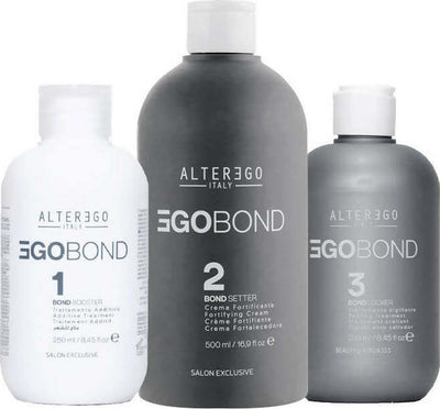 Alterego Egobond Kit Professionale Step 1 Bond Boster 250 Ml, Step 2 Bond Setter 500 Ml, Step 3 Bond Locker 250 Ml Bellezza/Cura dei capelli/Prodotti per la cura dei capelli/Balsami ad azione profonda e trattamenti Me.Dis. - Peschiera Borromeo, Commerciovirtuoso.it