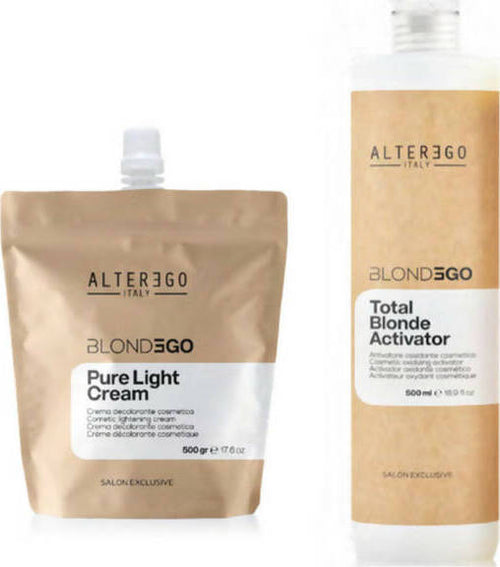 Alterego Kit Capelli Composto Da Pure Light Cream 500 Gr + Total Blonde Activator 500 Ml per Schiariture Totali E Con Cartina Bellezza/Cura dei capelli/Colore/Decoloranti per capelli Me.Dis. - Peschiera Borromeo, Commerciovirtuoso.it