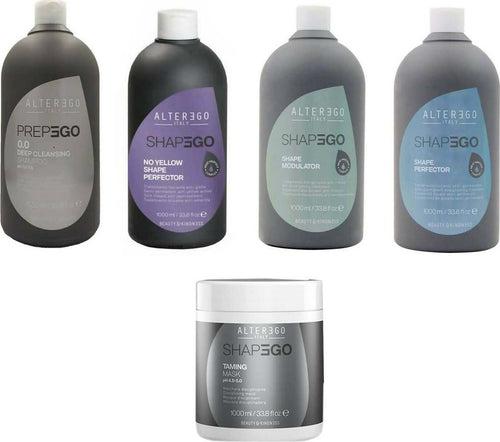 Alterego Set capelli Completo Shapego, Shampoo Preparatore 1000 Ml, Trattamento Lisciante Classico 1000 Ml, Trattamento Lisciante Anti-giallo 1000 Ml, Trattamento Disciplinante Anticrespo 1000 Ml E Maschera Disciplinate Anticrespo 1000 Ml. Bellezza/Cura dei capelli/Prodotti per la cura dei capelli/Liscianti Me.Dis. - Peschiera Borromeo, Commerciovirtuoso.it