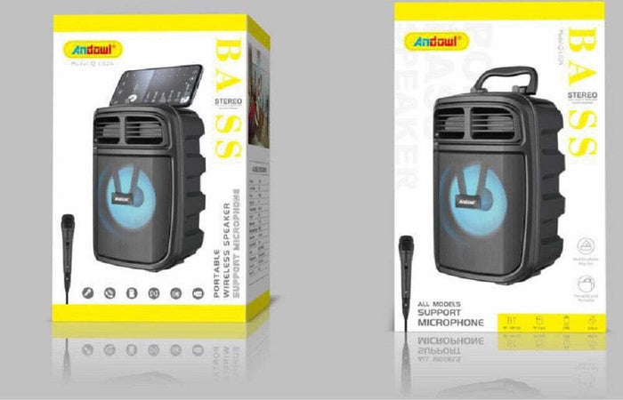 Altoparlante Bluetooth Wireless Microfono Supporto Cellulare Karaoke Led Q-l024 Elettronica/Audio e video portatile/Accessori/Casse portatili e Docking Station con altoparlanti/Casse portatili Bluetooth Trade Shop italia - Napoli, Commerciovirtuoso.it