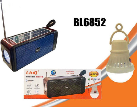 Altoparlante Cassa Speaker Bluetooth Pannello Solare Torcia + Lampadina Led Bl6852 Elettronica/Audio e video portatile/Accessori/Casse portatili e Docking Station con altoparlanti/Casse portatili Bluetooth Trade Shop italia - Napoli, Commerciovirtuoso.it