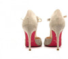ALTRAMAREA scarpa con tacco da donna in pelle scamosciata beige