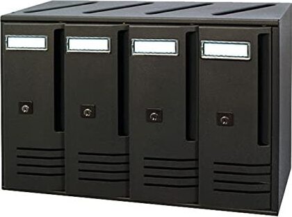 ALUBOX---CASSETTA-POSTALE-CASELLARI-BLOCCHIERE-4-ALLUMINIO-VERNICIATO-NERO-GHISA