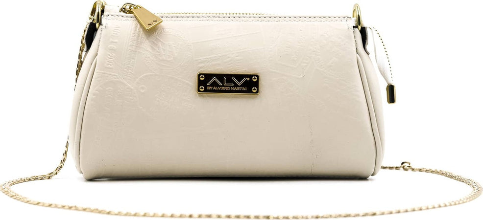 Alv-by-Alviero-Martini-Al008b2318-Mini-Pochette-Donna-100%-Pelle-Con-Tracolla-Removibile-E-Stampa-Logo-Borsa-Elegante-Con-Chiusura-a-Cerniera-22x13x4cm