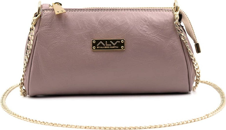 Alv-by-Alviero-Martini-Al008b2318-Mini-Pochette-Donna-100%-Pelle-Con-Tracolla-Removibile-E-Stampa-Logo-Borsa-Elegante-Con-Chiusura-a-Cerniera-22x13x4cm