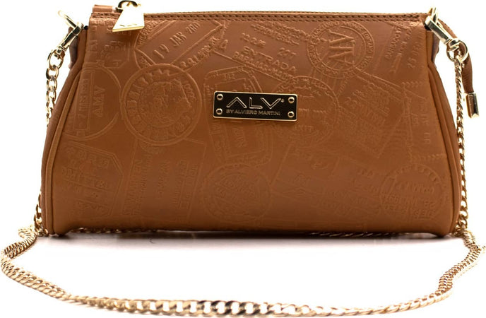 Alv-by-Alviero-Martini-Al008b2318-Mini-Pochette-Donna-100%-Pelle-Con-Tracolla-Removibile-E-Stampa-Logo-Borsa-Elegante-Con-Chiusura-a-Cerniera-22x13x4cm