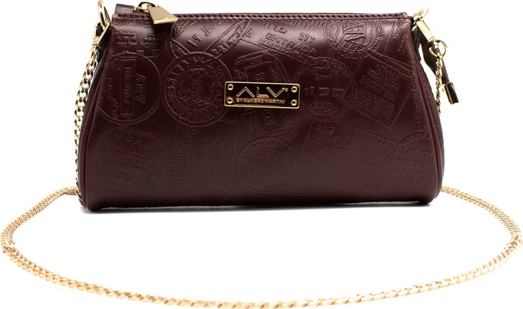 Alv-by-Alviero-Martini-Al008b2318-Mini-Pochette-Donna-100%-Pelle-Con-Tracolla-Removibile-E-Stampa-Logo-Borsa-Elegante-Con-Chiusura-a-Cerniera-22x13x4cm