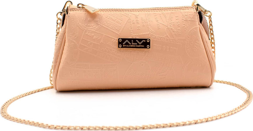 Alv-by-Alviero-Martini-Al008b2318-Mini-Pochette-Donna-100%-Pelle-Con-Tracolla-Removibile-E-Stampa-Logo-Borsa-Elegante-Con-Chiusura-a-Cerniera-22x13x4cm