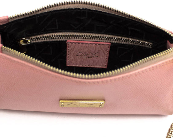 Alv-by-Alviero-Martini-Al011b1220-Borsetta-Donna-100%-Pelle-Foderata-Con-Tracolla-a-Catena-Removibile-Pochette-Con-Singolo-Scomparto-E-Chiusura-a-Cerniera-22x13x4cm