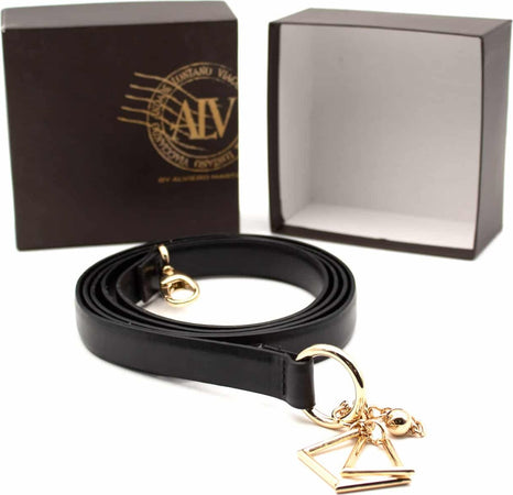 Alv-by-Alviero-Martini-Cintura-Da-Donna-Tinta-Unita-Cintura-Regolabile-Con-Moschettone-Ad-Anello-E-Pendenti