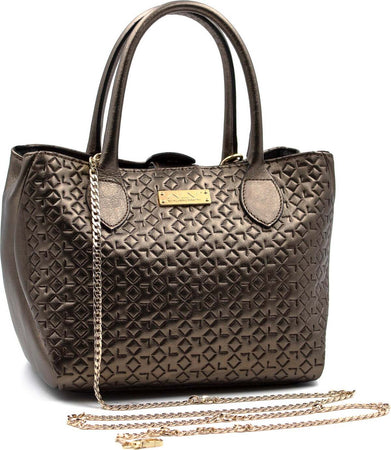 Alv-By-Alviero-Martini-P043-Borsa-Donna-A-Bauletto-Logata-In-Pelle-Elevation-Con-Catena-Borsa-Chiusura-A-Clip-Con-Pochette-Interna-29x21,5x14-Cm