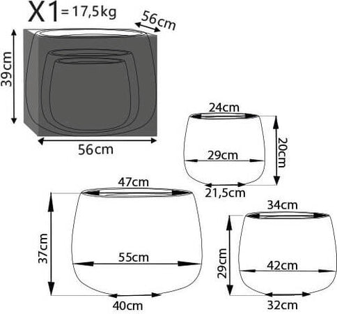 ALVARO---set-di-3-vasi-Grigio-scuro-Milani-Home