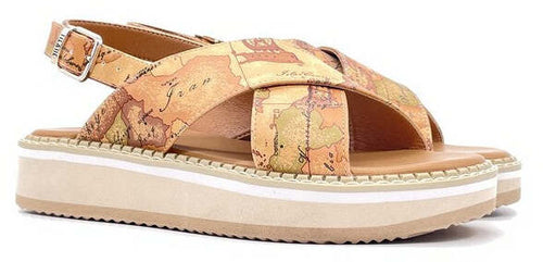 ALVIERO MARTINI 1Classe Sandali Donna Incrociati Beige Geo