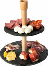 Alzatina Stand Porta Dolci Rustici 2 Piani In Ardesia 20/25cm Legno Finger Food Cucina > Accessori cucina Trade Shop italia - Napoli, Commerciovirtuoso.it