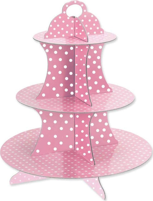 ALZATINA STAND ROSA A POIS IN CARTONE CARTA 3 PIANI SUPPORTO PER DOLCI MUFFIN Casa e cucina/Stoviglie/Piatti ciotole e vassoi/Piatti per servire/Alzate per dolci e frutta Trade Shop italia - Napoli, Commerciovirtuoso.it