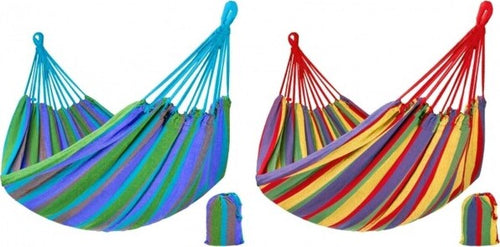 Amaca-Sacco-Con-Telo-Cotone-Singola-190x80cm-Campeggi-Richiudibile-Trasportabile