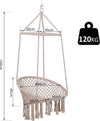 Amaca Sedia Sospesa Ad Altalena Dondolo In Legno Corda Intrecciata Cotone Beige Giardino e giardinaggio/Arredamento da giardino e accessori/Amache sedie sospese e accessori/Amache Trade Shop italia - Napoli, Commerciovirtuoso.it