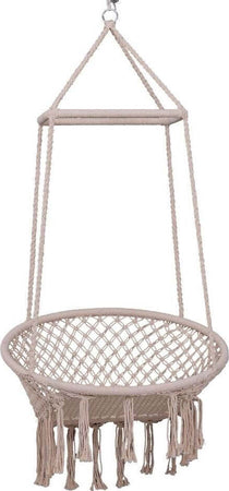 Amaca Sedia Sospesa Ad Altalena Dondolo In Legno Corda Intrecciata Cotone Beige Giardino e giardinaggio/Arredamento da giardino e accessori/Amache sedie sospese e accessori/Amache Trade Shop italia - Napoli, Commerciovirtuoso.it