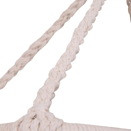 Amaca Sedia Sospesa Ad Altalena Dondolo In Legno Corda Intrecciata Cotone Beige Giardino e giardinaggio/Arredamento da giardino e accessori/Amache sedie sospese e accessori/Amache Trade Shop italia - Napoli, Commerciovirtuoso.it