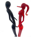 Amanti Grandi Rosso E Nero in Vetro Di Murano Soprammobile Tipico Vetro Di Venezia 33 Cm Prodotto Fatto a Mano 100%