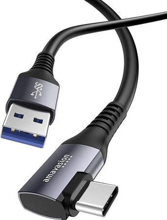 Amavasion - Cavo per cuffie per realtà virtuale da USB-A a USB-C Oculus Link per Oculus Quest 2 e Quest a PC da gioco compatibile – 5 m