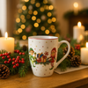 Tazza natalizia grande in porcellana floccata da 350 ml per decorazioni natalizie h 11,5 cm
