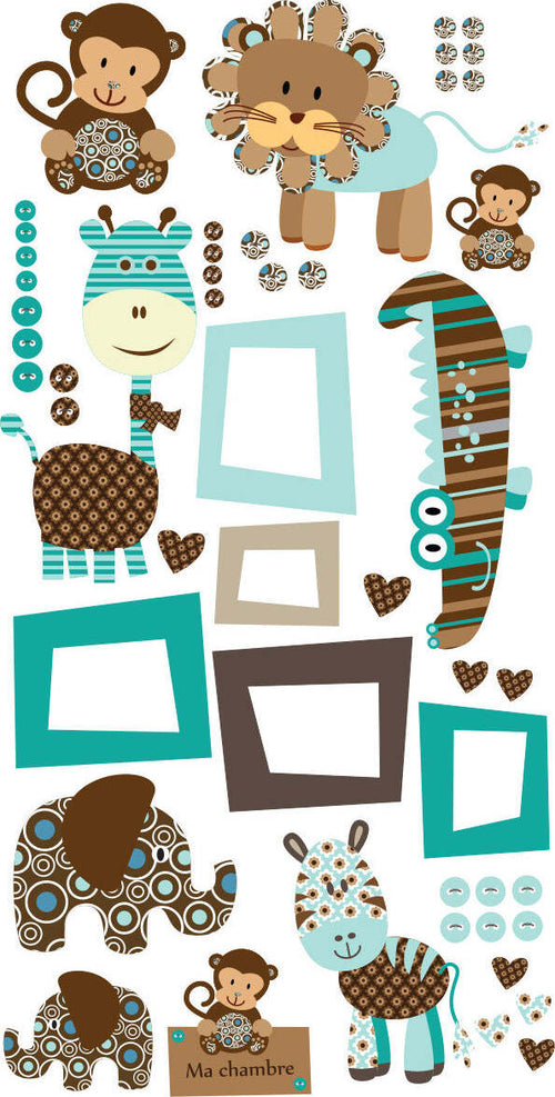AMBIANCE LIVESET 50 STICKER ANIMALI SAVANA MULTICOLOR Casa e cucina/Decorazioni per interni/Decorazioni cameretta bambini/Sticker da muro e lettere in legno Scontolo.net - Potenza, Commerciovirtuoso.it