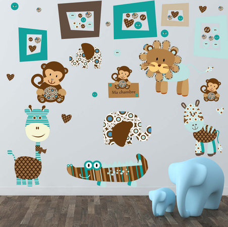 AMBIANCE LIVESET 50 STICKER ANIMALI SAVANA MULTICOLOR Casa e cucina/Decorazioni per interni/Decorazioni cameretta bambini/Sticker da muro e lettere in legno Scontolo.net - Potenza, Commerciovirtuoso.it