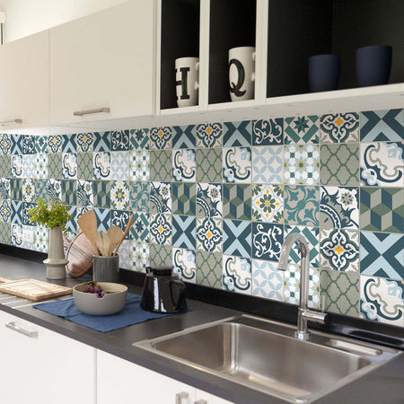 Ambiance Set di 60 adesivi murali Mosaico tanza, 15 × 15 cm A796 Casa e cucina/Decorazioni per interni/Decorazioni cameretta bambini/Sticker da muro e lettere in legno Scontolo.net - Potenza, Commerciovirtuoso.it