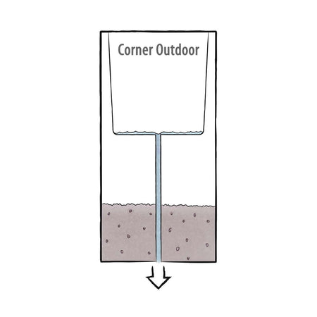 Vaso ''Corner'' in plastica angolare, indoor e outdoor per fiori e piante