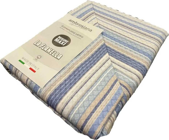 Ambrosiana Completo Lenzuola Flanella 1 Piazza E Mezza Fantasia Stripes Casa e cucina/Tessili per la casa/Biancheria da letto/Lenzuola e federe/Set di lenzuola e federe La Bottega del Risparmio - Bari, Commerciovirtuoso.it
