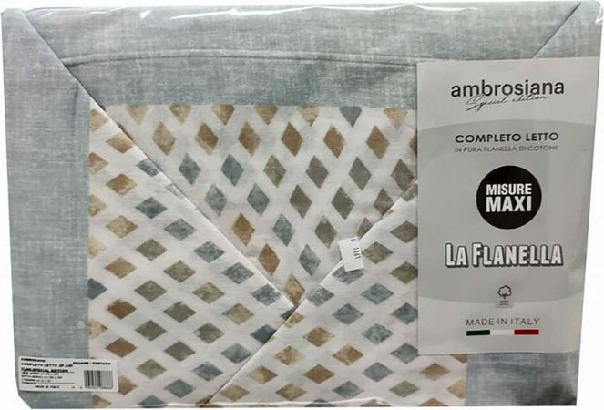 Ambrosiana Completo Lenzuola Flanella 1 Piazza Fantasia Square Casa e cucina/Tessili per la casa/Biancheria da letto/Lenzuola e federe/Set di lenzuola e federe La Bottega del Risparmio - Bari, Commerciovirtuoso.it