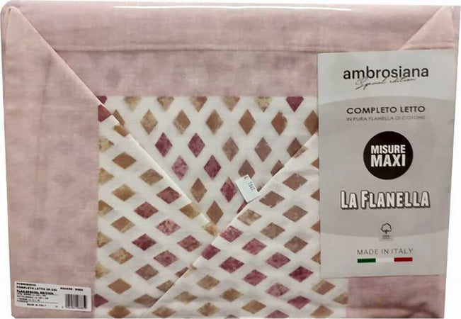 Ambrosiana Completo Lenzuola Flanella 1 Piazza Fantasia Square Casa e cucina/Tessili per la casa/Biancheria da letto/Lenzuola e federe/Set di lenzuola e federe La Bottega del Risparmio - Bari, Commerciovirtuoso.it