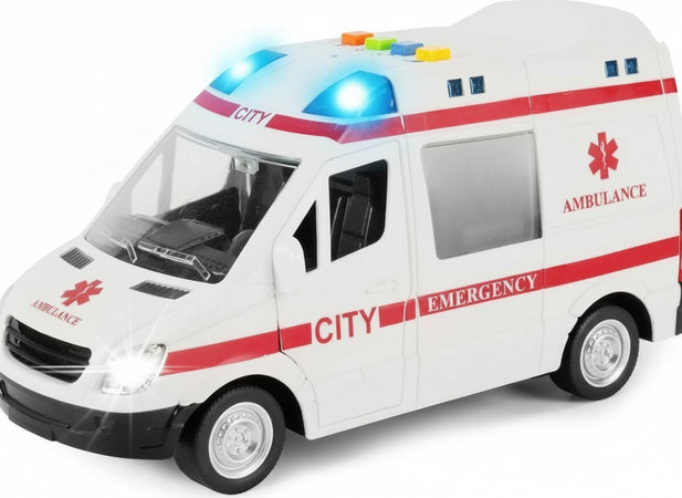 Ambulanza-Giocattolo-Bambini-Con-Movimento-A-Batterie-Sirena-Luci-E-Suoni