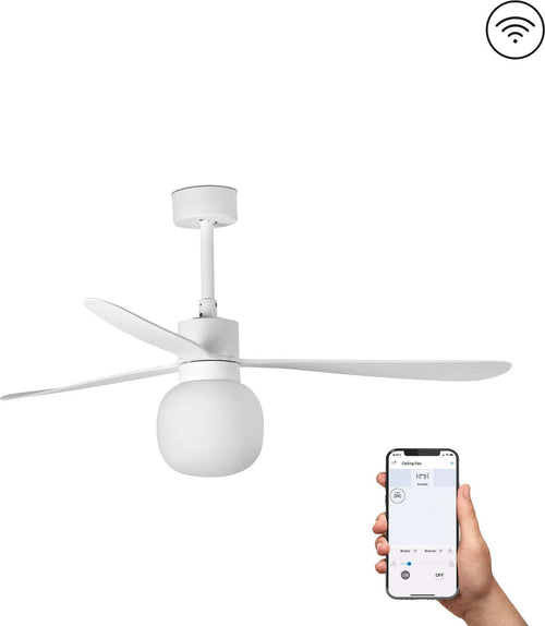 AMELIA L BALL LED Ventilatore da soffito bianca SMART Fai da te/Prodotti per la costruzione/Riscaldamento e raffreddamento/Sistemi mobili di climatizzazione/Ventilatori/Ventilatori da soffitto Led Mall Home - Napoli, Commerciovirtuoso.it