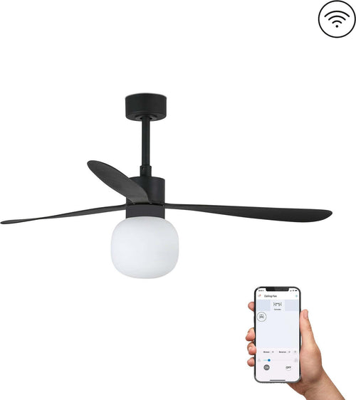 AMELIA L BALL LED Ventilatore da soffito nero SMART Fai da te/Prodotti per la costruzione/Riscaldamento e raffreddamento/Sistemi mobili di climatizzazione/Ventilatori/Ventilatori da soffitto Led Mall Home - Napoli, Commerciovirtuoso.it