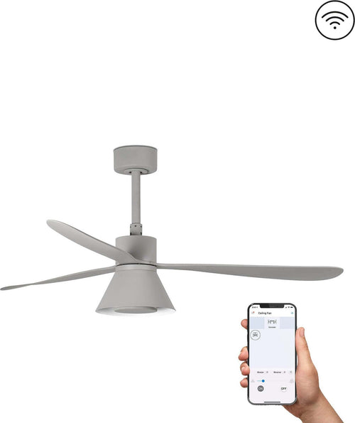 AMELIA L CONE LED Ventilatore da soffito grigio SMART Fai da te/Prodotti per la costruzione/Riscaldamento e raffreddamento/Sistemi mobili di climatizzazione/Ventilatori/Ventilatori da soffitto Led Mall Home - Napoli, Commerciovirtuoso.it