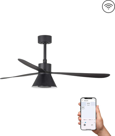 AMELIA L CONE LED Ventilatore da soffito nero SMART Fai da te/Prodotti per la costruzione/Riscaldamento e raffreddamento/Sistemi mobili di climatizzazione/Ventilatori/Ventilatori da soffitto Led Mall Home - Napoli, Commerciovirtuoso.it