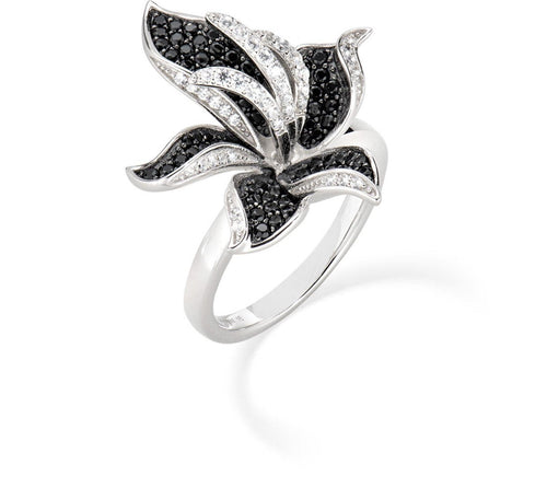 Amen---Anello-Orchidea-Zirconi-Bianchi-e-Neri