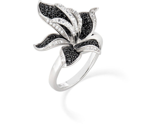 Amen---Anello-Orchidea-Zirconi-Bianchi-e-Neri