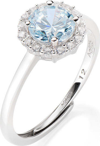 AMEN---Anello-Regolabile-Diamond-con-Zircone-tondo-Acquamarina