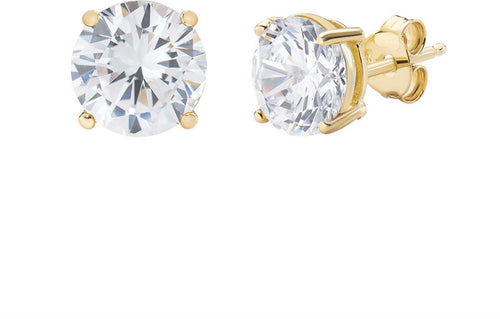 Amen---Orecchini-Dorati-Zircone-Solitario-Bianco