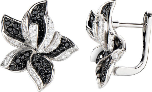 Amen---Orecchini-Orchidea-Zirconi-Bianchi-e-Neri
