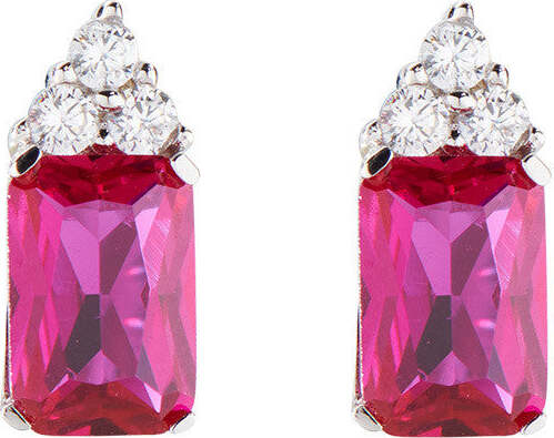 AMEN---Orecchini-Princess-con-Zirconi-Rubino-e-Bianchi