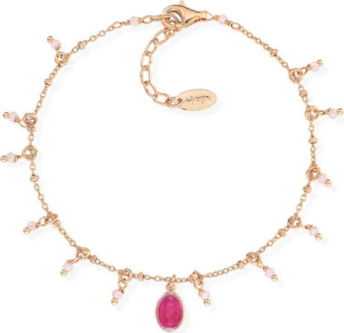 Amen-Bracciale-Madonnina-Smaltata-Rosa-e-Pepite