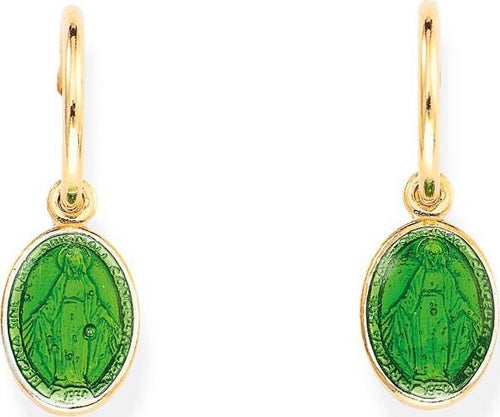 Amen-Orecchini-Madonnina-Smaltata-Verde