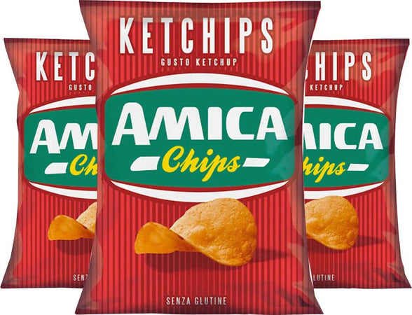 Amica Chips 28x Pacchetti La Patatina Senza Glutine Gusto Ketchup Ketchips 25 Gr Confezione Da 28 Pz Alimentari e cura della casa/Snack dolci e salati/Gallette chips e cracker di riso/Chips Franco Pausa Caffè - Albano Laziale, Commerciovirtuoso.it