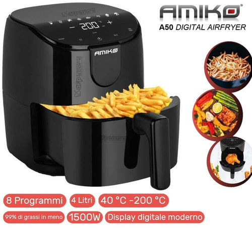 Friggitrice ad aria digitale da 4 litri 1500W AMIKO A50