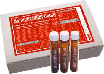 Aminofit-8000---Scen---8,20-gr.-di-pool-aminoacidi-liberi-con-vitamine---pronto-da-bere-al-Pompelmo,-scatola-da-20-ampulle-da-25-ml